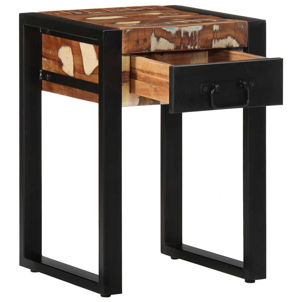 Side Table Multicolored 35 X 35 X 50 Cm Solid Reclaimed Wood