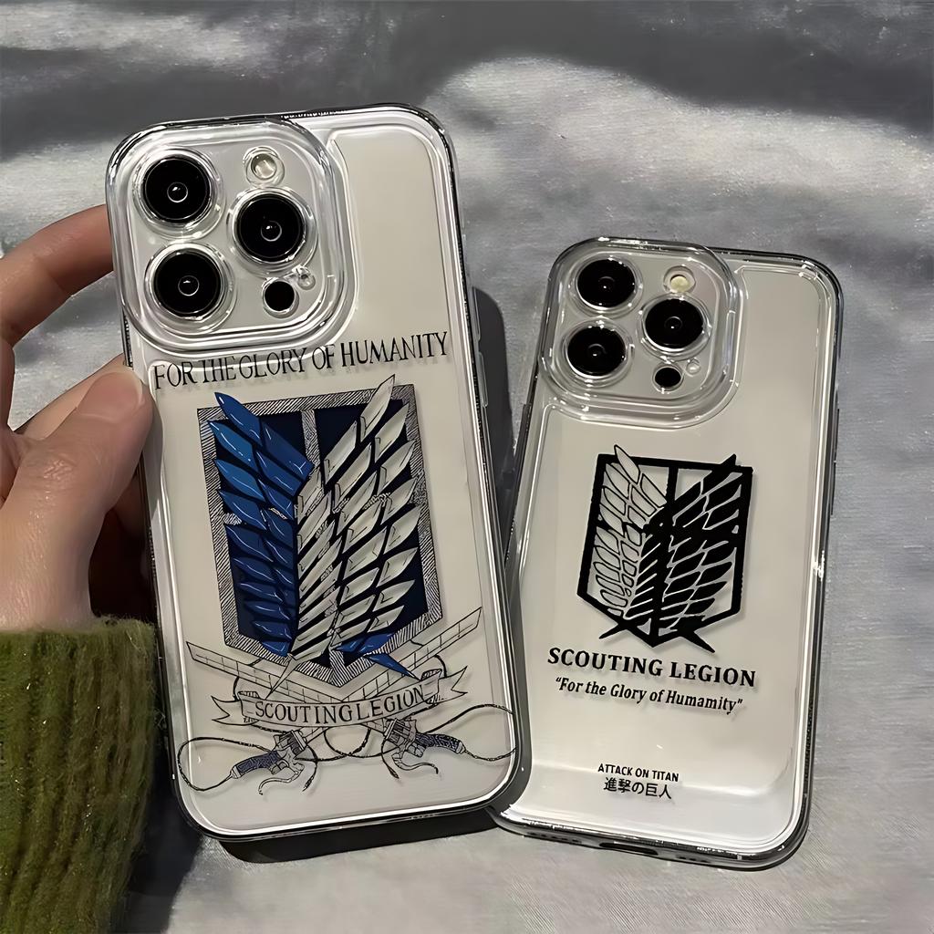 Anime Attack on Titan Handyhülle Für iPhone 17 16e 16 15 14 13 12 11 Mini Air Pro Max X XR 8 Plus Durchsichtig Weiche Rückseite