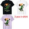 Lustiges Cartoon-Dinosaurier-Selfie-Muster Druck Herren T-Shirt Sommer Herren- und Damen-Freizeitmode Oberteile Herren Kurzarm-T-Shirt Übergroße Kleidung