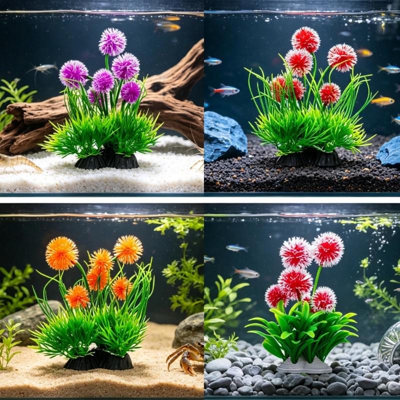 3PCSAquarium Decoration Fish Tanks Landscaping Simulation Artificial Plant Plastic Underwater Realistic Plant Aquarium