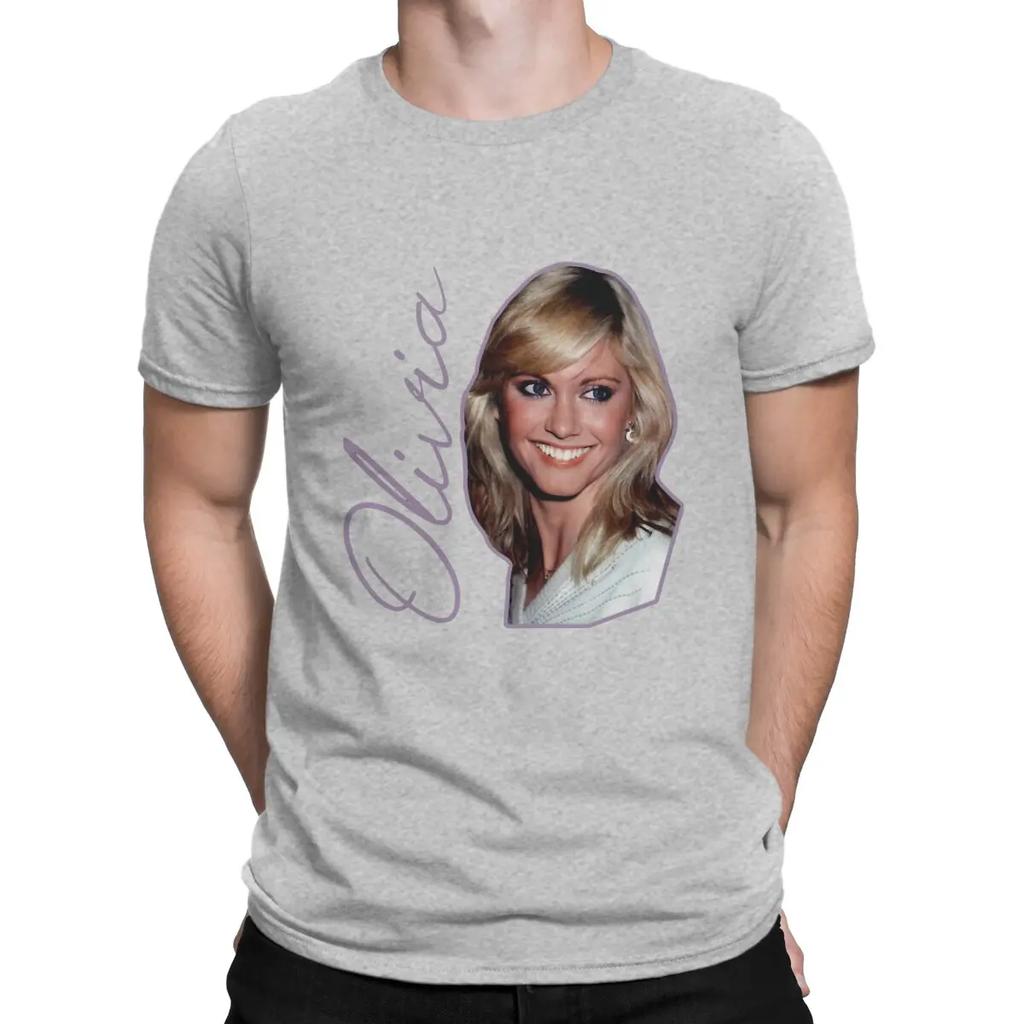 Men Australian Pop Female Singer T Shirt Olivia Newton John  Cotton Clothes Crazy Short Sleeve Round Collar Tees