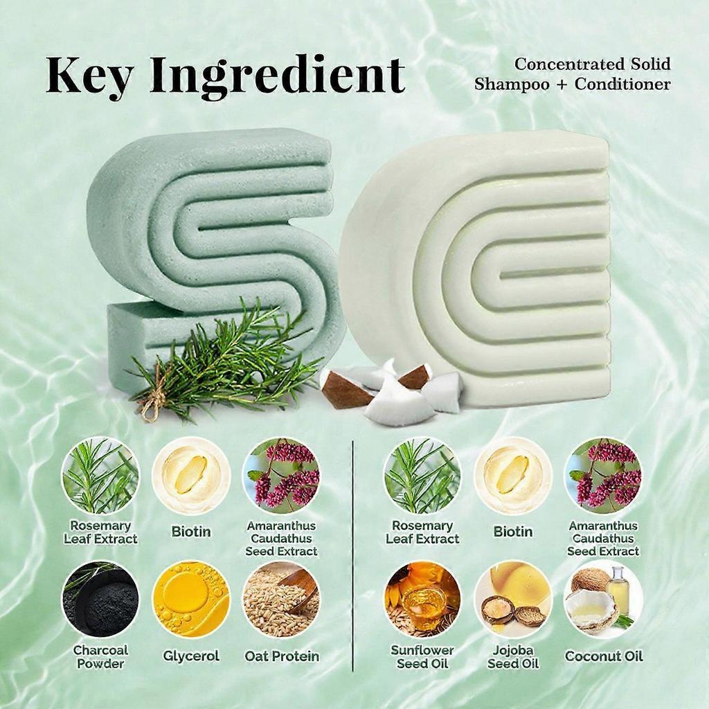 Rosemary & Biotin Shampoo and Conditioner Set - Strengthening, Thickening & Volumizing Shampoo, Conditioner Bar