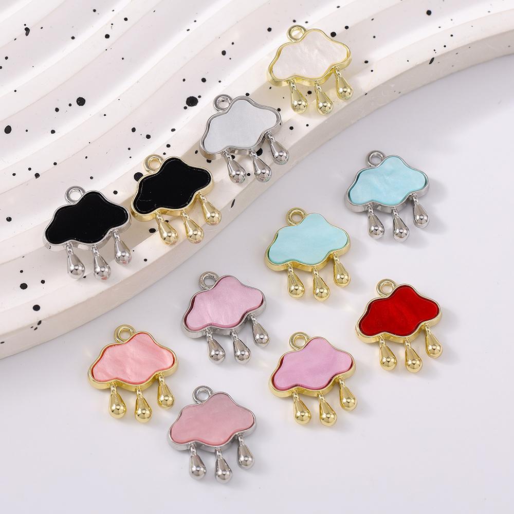 5pcs Cute Gemstone Cloud Raindrop Charms Pendants for Necklace Earrings Bracelet DIY Handmade Jewelry Accessories