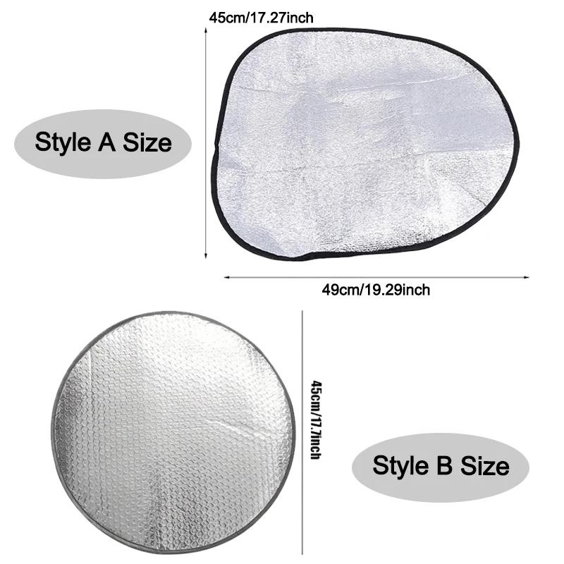 Car Steering Wheel Sun Shade Double Thick Sun Protection Foldable Anti-uv Sunscreen Car Supplies Car Steering Wheel Cover Silver