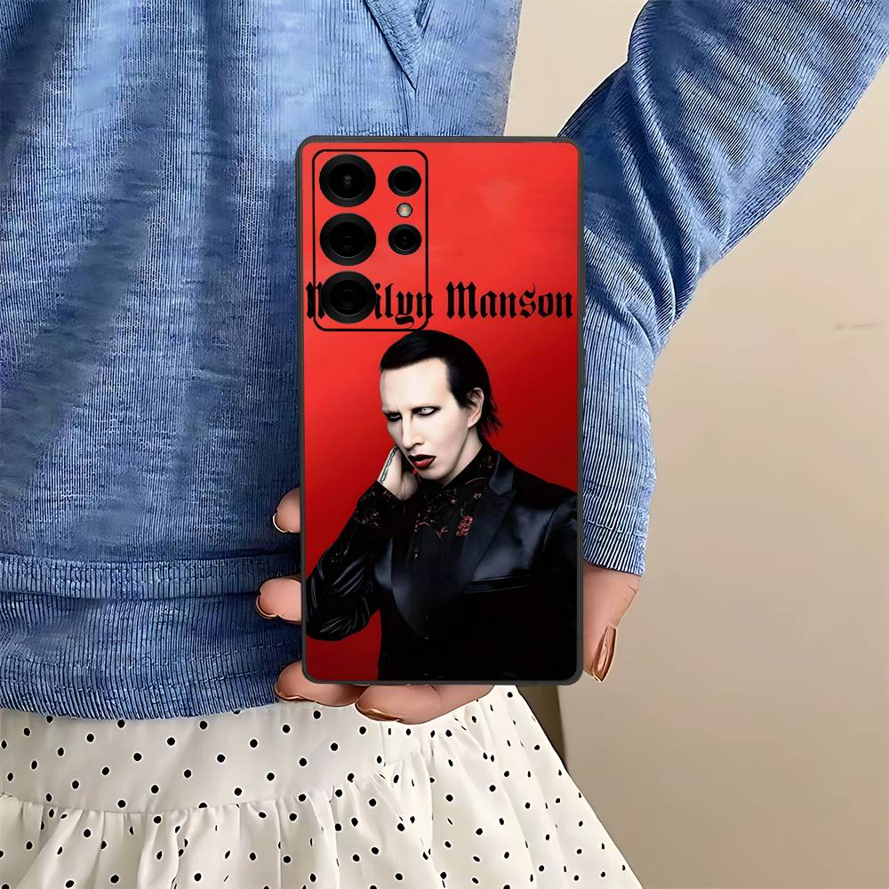 Rock Band Marilyn Manson Phone Case For Samsung S 24 Fe 25 Ultra Plus 20 Lite 21 30 22 23 24 22 Ultra 5G Fundas