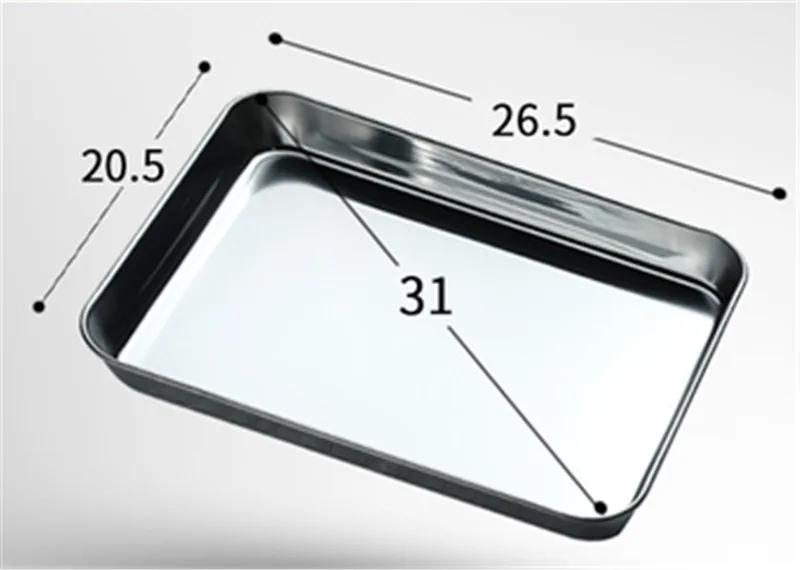 Baking tray With Wire Rack 304 Stainless Steel cake Baking BBQ Pan Tray plate Oven brownie Rack Cooking Roasting Grilling Tool