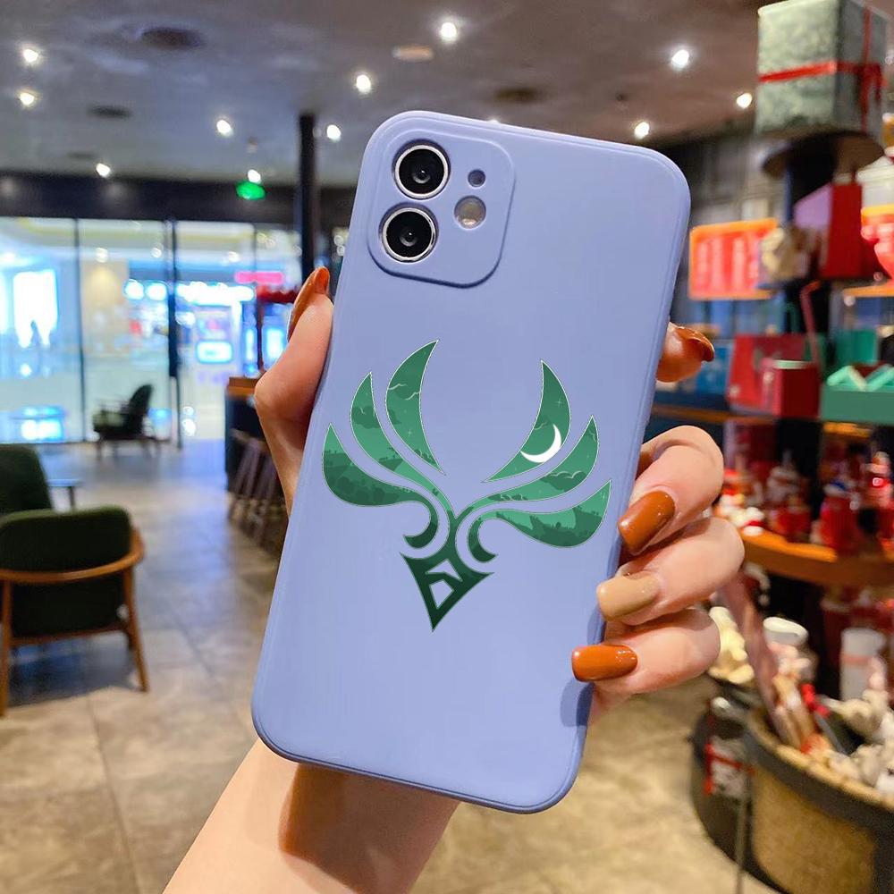 

Genshin impact Logo Роскошный квадратный жидкий силиконовый чехол для телефона iPhone 14 11 12 13 Pro Max Mini X XS XR 7 8 Plus SE2 DIY Cover iPhone 12