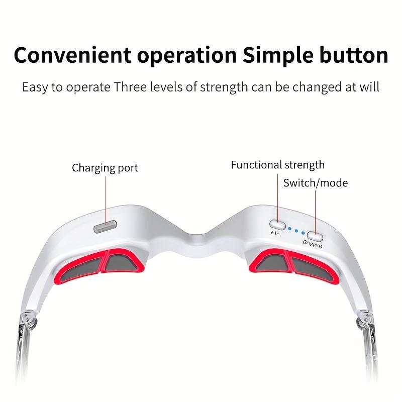 3D Eye Massager - USB Rechargeable, LED Eye Care Device for Dark Circles, 3 Massage Modes / 3 Adjustable Intensities, Mother's Day, Halloween