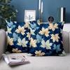 1 pieces -2D flat printing Blue And Tan Maple Leaf Patterned Decorative Pillows Polyester pillowcase sofa decorative cushion cov