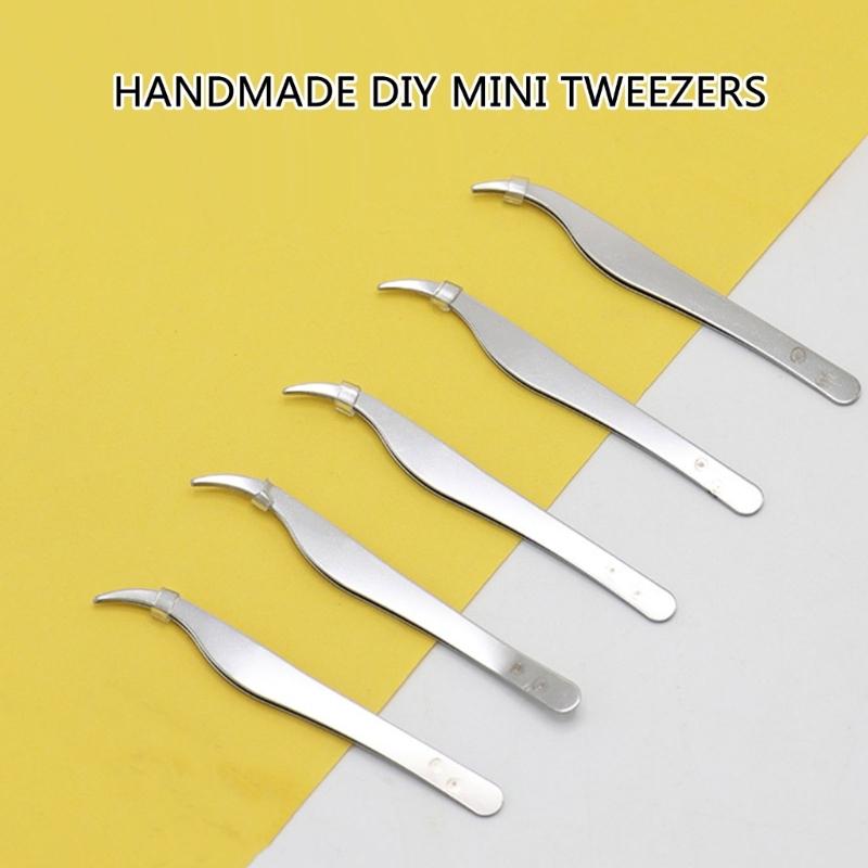 5pcs Stainless Steel Tweezers Suitable for Eyebrow Splinters Removal Grooming Comfortable Grip Professional Beauty Tool
