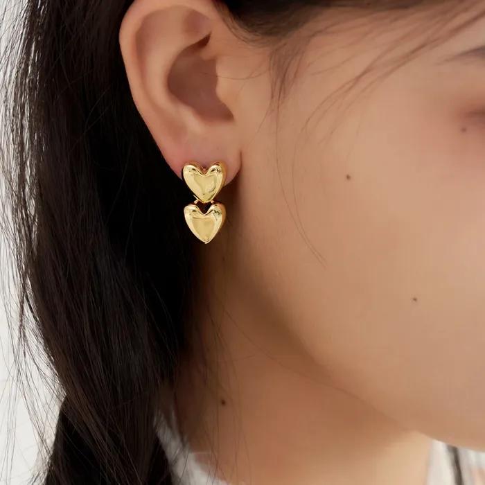 Two Heart Earrings (2colors)