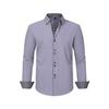 Four-sided Stretch Men's Shirt Polka Dot Color Block Design Double-breasted Color Blocking Shirt