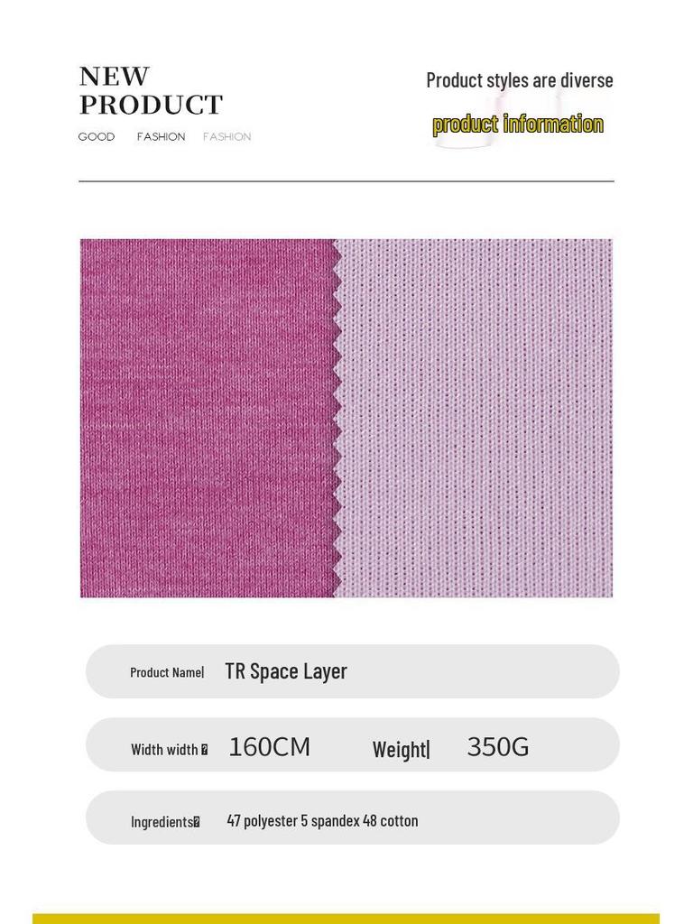 350g Polyester-Spandex Thick Knit Double-Sided Stretch Air-Layer Fabric