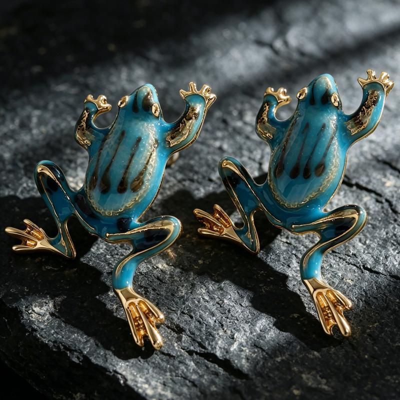 Cute Cartoon Frog Earrings Hip Hop Rock Quirky Creative Personality Fashion Jewelry for Women Dating Gift