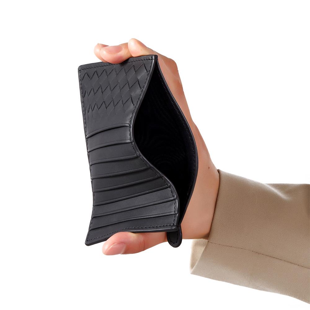 Ultradünne Geldbörse aus echtem Leder mit mehreren Kartenfächern