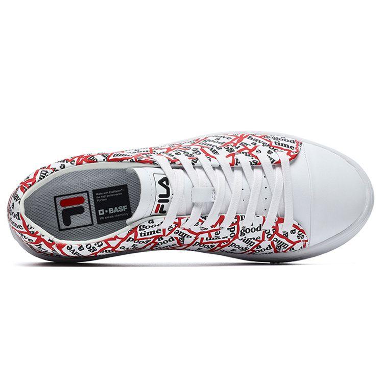 Fila Donut Leather Comfortable Low-Top Sneakers Women Sneakers White Red F12W222207FWF