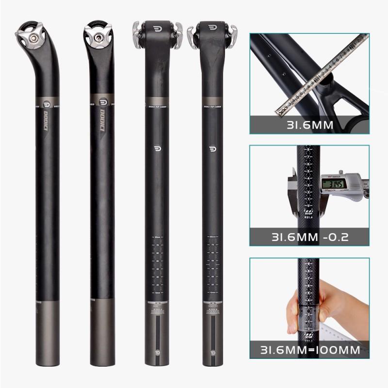 Carbon Fiber Bicycle Seat Post With 5 20 Offset Round Head Clamp Included 27.2mm/31.6mm Diameter
