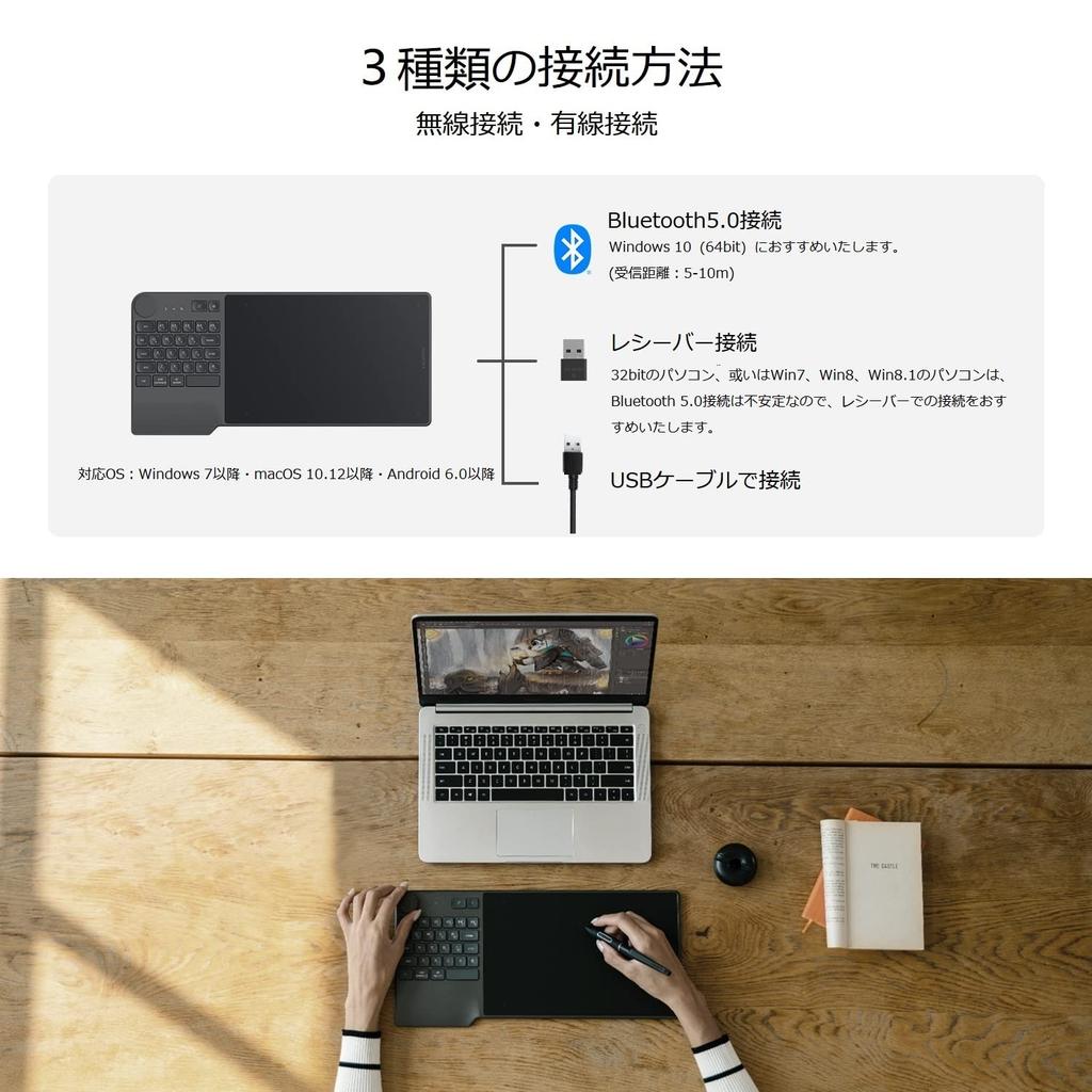 HUION Pen x Wireless Keys and Efficient Compatible with and Compatible with Ibis Paint for iPhone and Pen Inspiroy Keydial KD200 Tablet, 8.9 5.6