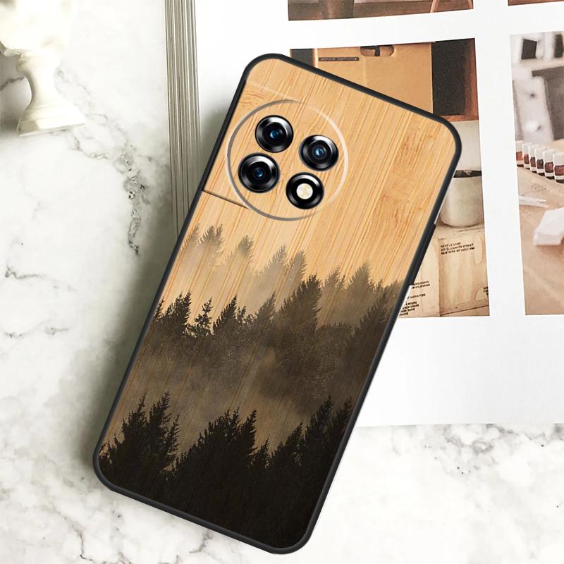 Tree Flower Bamboo Wood Case For OnePlus 12 12R 11 9 10 Pro 10R 9R 8T 10T Nord 3 CE 2 Lite 2T N10 N20 N30 CE4 Cover