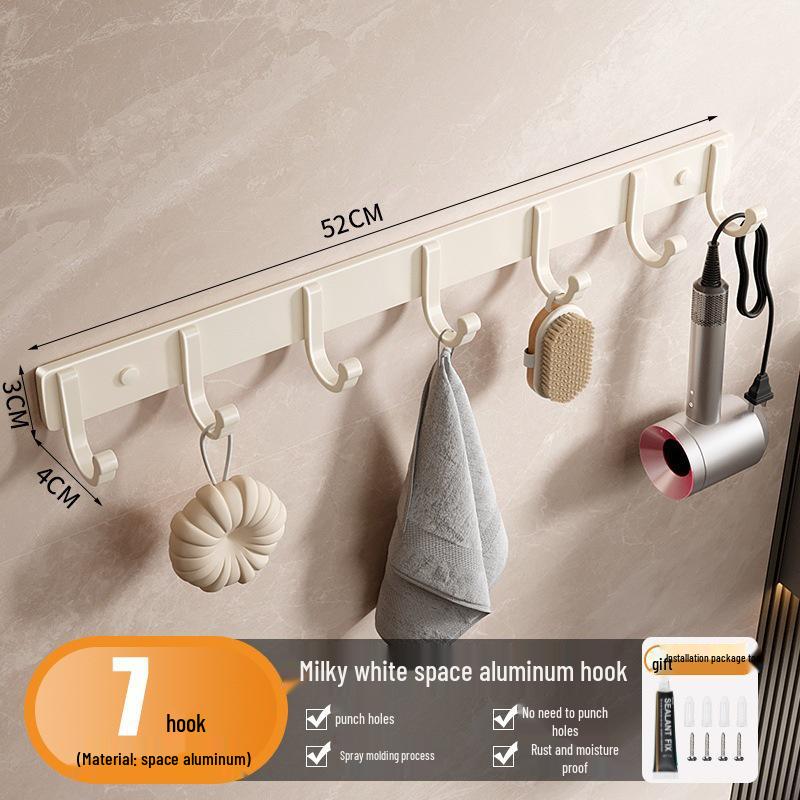 No-Drill Adhesive Hook: Wall-Mounted Towel Rack for Bathroom or Kitchen