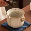 Yellow Ru Kiln Cover Bowl Teacup Ceramic Outdoor Travel Tea Set  Household Single Teapot Tea Making Device Kung Fu Tea Set