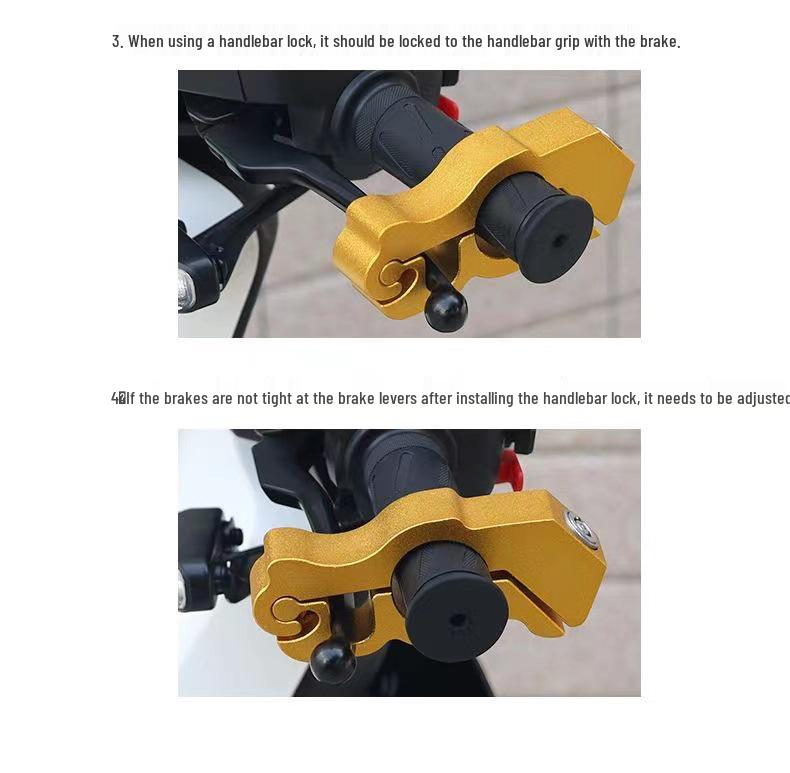 Electric Vehicle Alarm Handlebar Lock: Motorcycle & Bicycle Anti-Theft Brake and Throttle Lock
