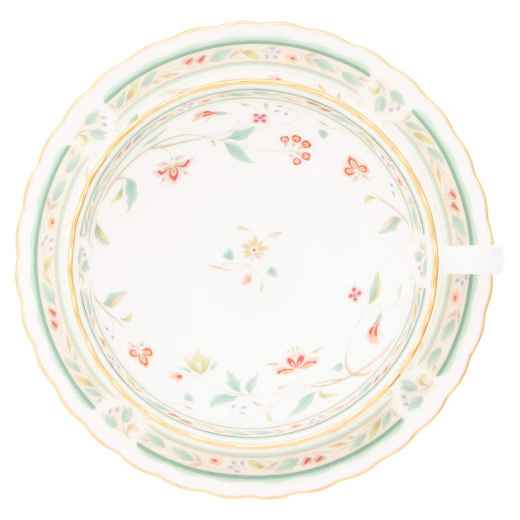 Noritake Tea Cup Saucer Floral Bone & (Pair Set) 180cc, Print, China, P58043A/4409