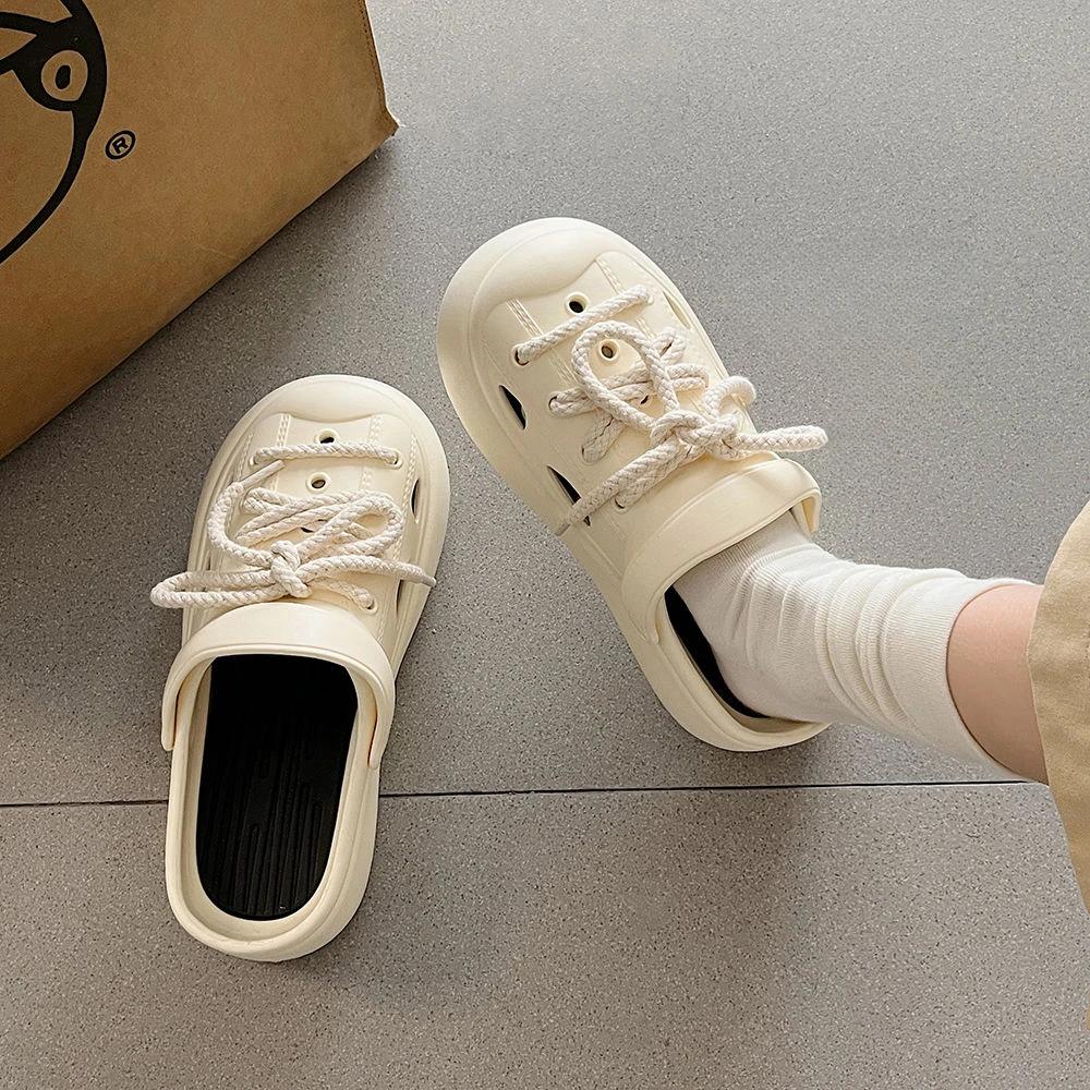 Fashion Anime Outside Round Toe Thick Shoes Cartoon Cute Height Women's Slippers and Ladies Sandals on Beach Mules Slides Pvc Unique Vip