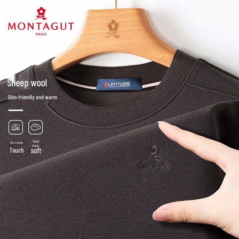 

Мужской свитшот с круглым вырезом из смесовой овечьей шерсти MONTAGUT L