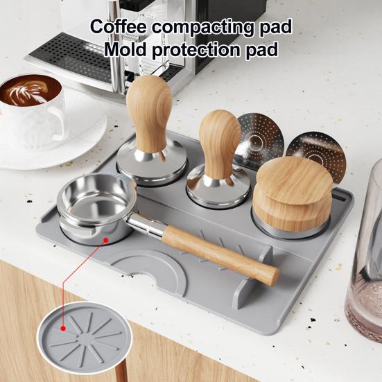 Espresso Sıkıştırma Matı Kaymaz Silikon Sıkıştırma Matı Isıya Dayanıklı Kahve Sıkıştırma İstasyonu Ev Baristaları İçin