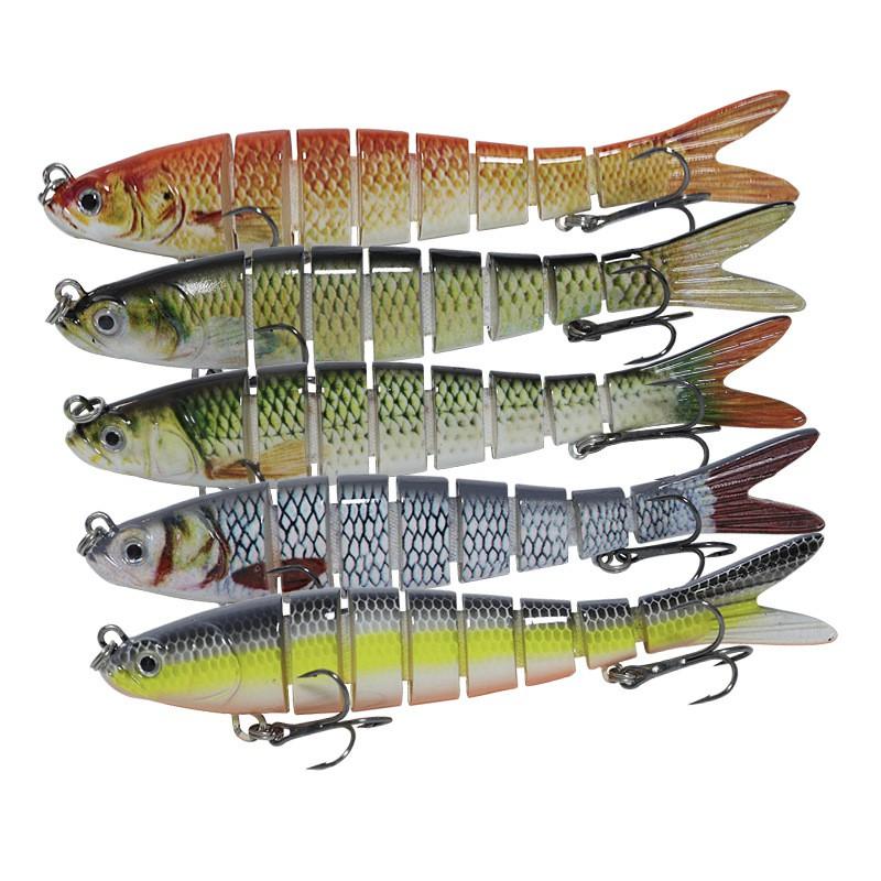 5-Piece Large Multi-Jointed Bionic Soft Lure Set Saltwater Freshwater Fishing Sinking Hard Bait