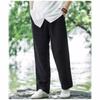 Linen pants men's summer thin breathable new middle-aged and young cotton and linen wide-leg casual trousers large size