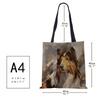 Women Shoulder Bag Shopper Travel Harajuku Canvas Casual Handbag Eco Reused Oil Painting Dog Large Capacity Tote Books Bag CLE