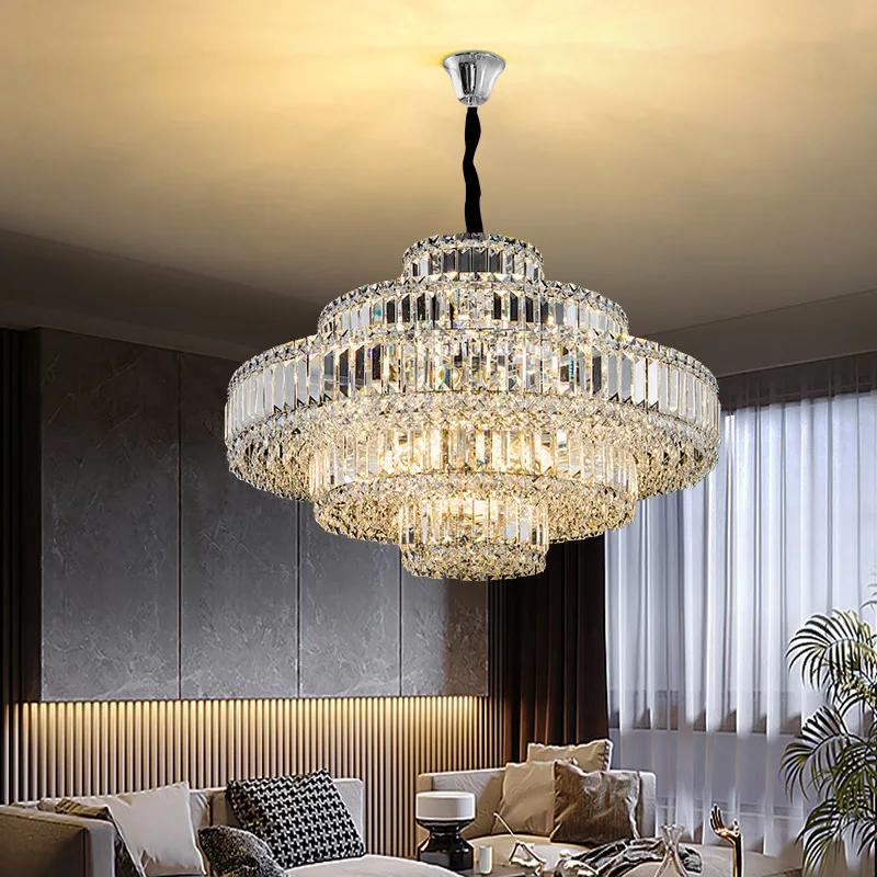Moderne Luxus Deckenleuchter 2024 Neue LED-Beleuchtung Kristall Hängelampen Designer Heimdekoration Lustres für Wohnzimmer