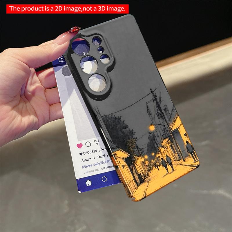 2DFlat Samsung Phone Case Golden Street Lights At Dusk Applicable To Galaxy S22 S23 S24 S25ULTRA S26 A12 A13 A14 A15 A16