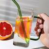 Colorful Glasses Drinkware Coffee Cup Square Shaped Cup for Cocktails Beverage