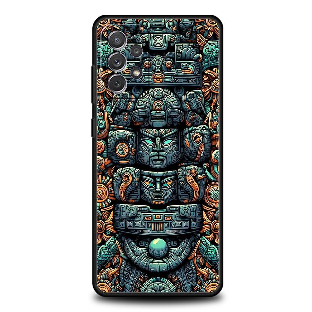 Vintage Totem Painting Phone Case for Samsung Galaxy A55 A35 A17 A07 A15 A13 A25 A51 A71 A72 A73 A32 A52 A52S A41 Soft TPU Shell