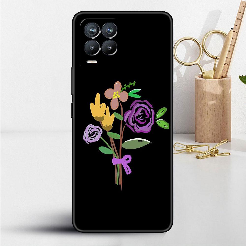 Case For Realme 8 C21y GT Neo 2 3 8i C21 7 C11 6 C12 C35 C3 GT 9 Pro C12 Silicone TPU Phone Cover Flower