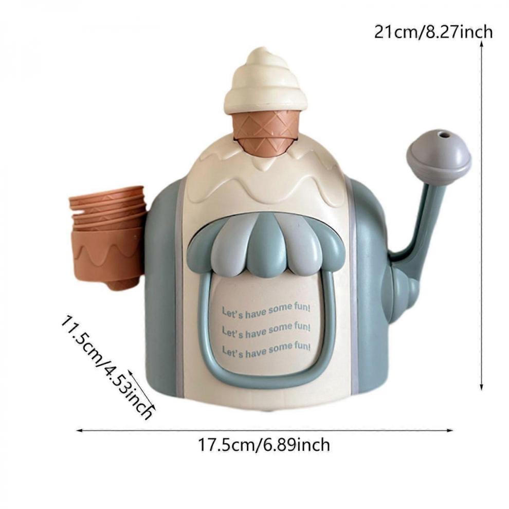 Blue 17.5x11.5x21cm Ice Cream Foam Bath Toy for Kids Ages 3-5