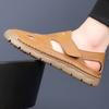 Fashion 2025 Summer New Leather Sandals for Men Solid Color Fashion Casual Soft Sole Hallow Breathable Antiskid Designer Shoes Man
