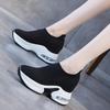 Inner heightening platform women's shoes 2025 autumn new lightweight breathable fly-woven shoes running shoes air cushion sports and leisure women's