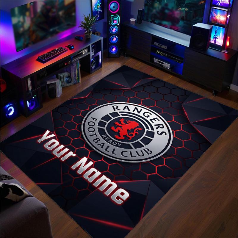 Crystal Velvet Rug Rangers FC Print Custom Name Text Floor Mat Home Decor
