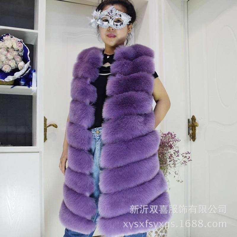 S-10XL New Artificial Fur Vest Women's Long Casual Trend Imitation Fox Fur Coat