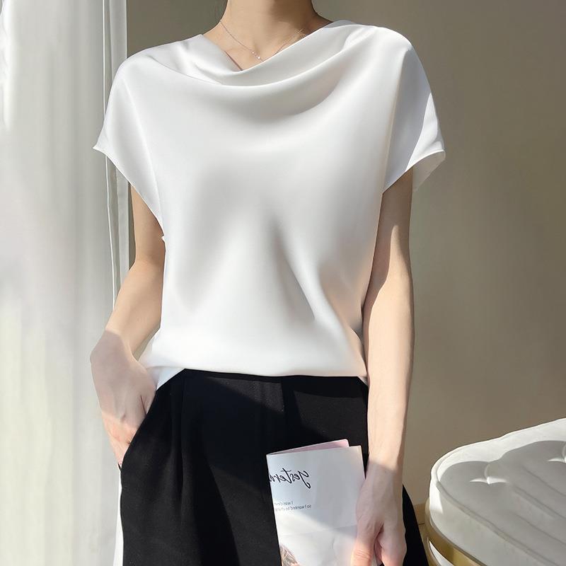 Summer 2025 Women's Stacked Collar Slim Fit T-Shirt Camisole