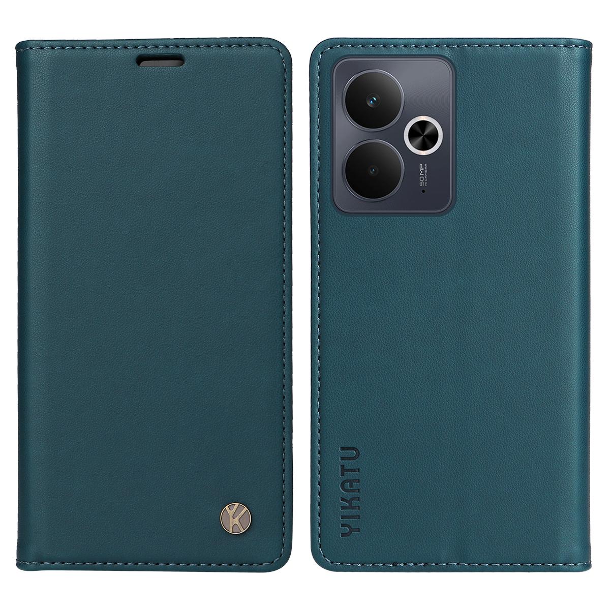 

Для Realme 14 5G/Realme 14T 5G Чохли для телефонів YIKATU Магнітна застібка Шкіряний мобільний чохол Green