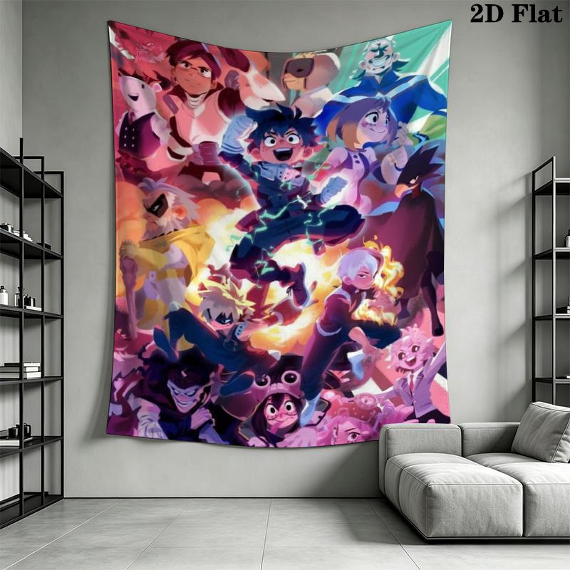 My Hero Academia Wall Tapestry Aesthetic Wall Hanging Printed Fabric Blanket Decorative Tapestries for Bedroom Living Room Home Decor