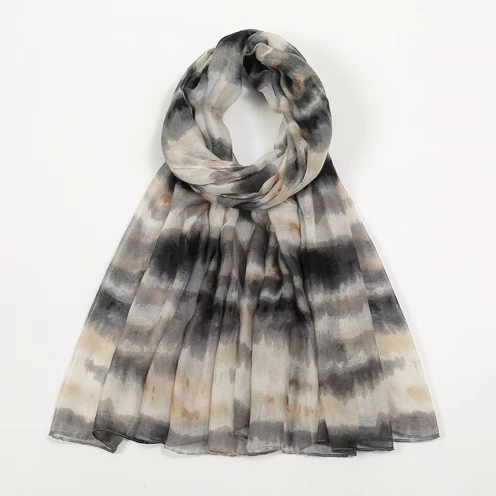 Eșarfă de protecție solară Eșarfă lungă versatilă Șal Gradient Stil subțire Primăvară și Toamnă Imprimeu Tie Dye