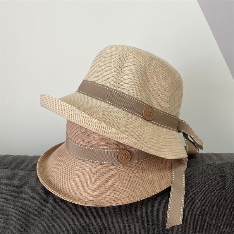 Fisherman's Hat Lady Spring and Autumn Travel British Top Hat Fashion Casual Versatile Knitted Basin Hat Shows Small Face