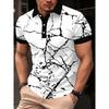Summer New Style Men's Short-Sleeved Polo Shirt with 3D Pattern Printing for Street Casual Fashion and Breathability