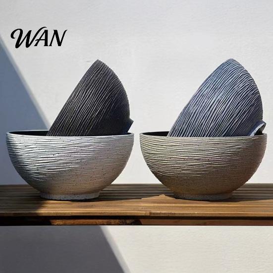 Thick Sturdy Flowerpot Plant Pot with Drainage, Resin Planter for Indoor Outdoor Winter Proof Plants, Medium Flower Pots Patio, Balcony Garden